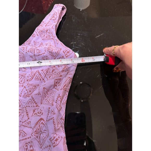 MISS SELFRIDGE LILAC geometric print ruffled short DRESS womans SIZE 10 | W1 - Picture 3 of 5